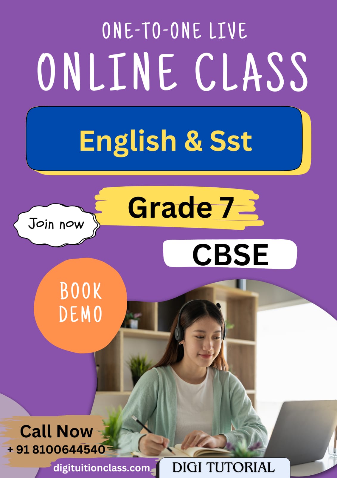 Online tuition for class 7 CBSE students on English and social studies