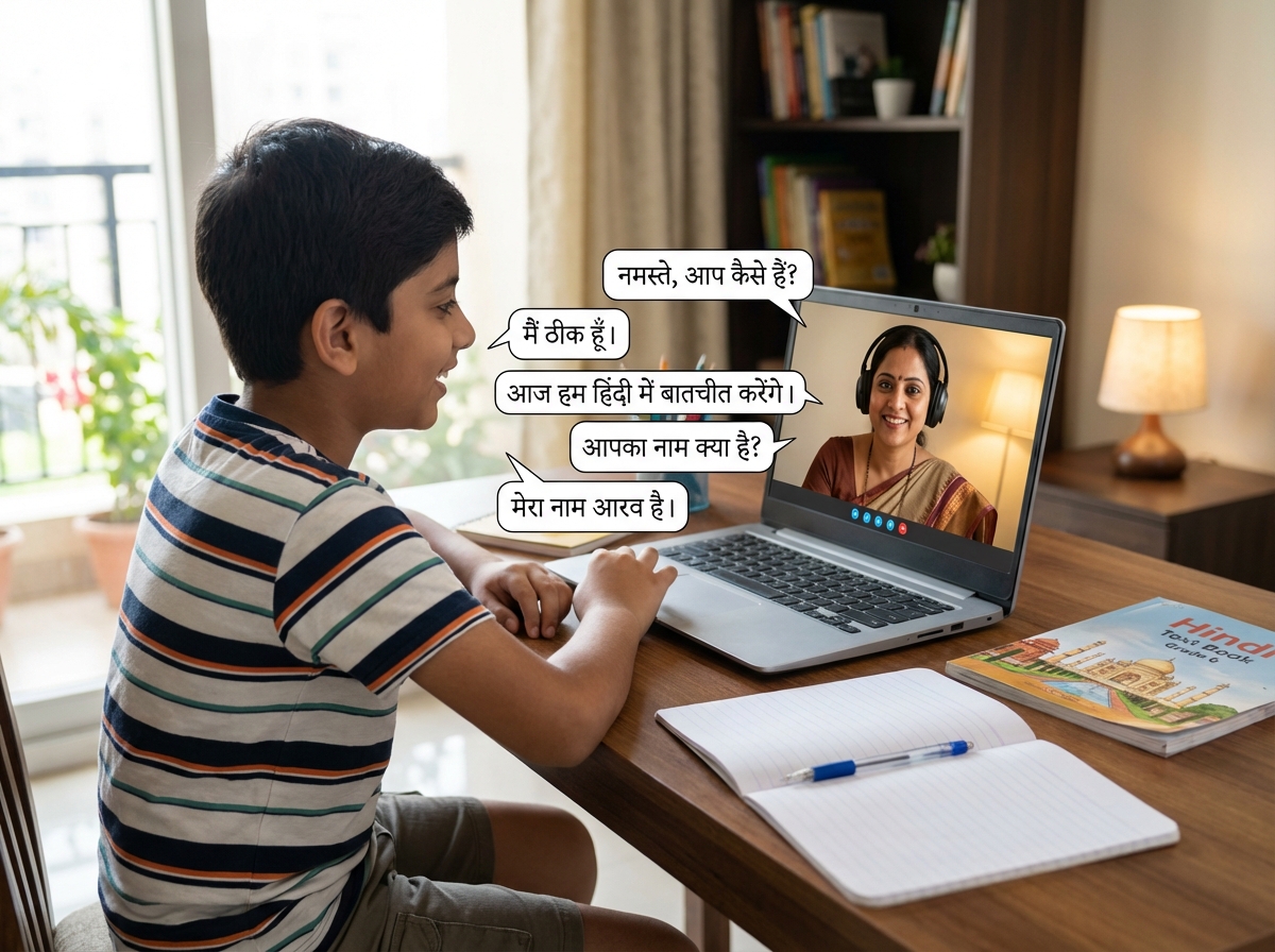 Hindi Conversational skill improvement as a part of leaning from online Hindi tuition class 6