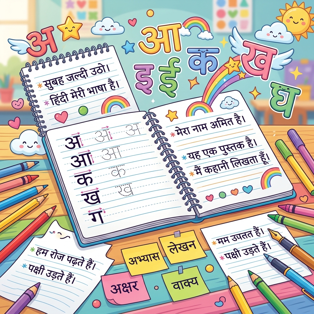 Hindi Writing skills as a part of online Hindi tuition class 5