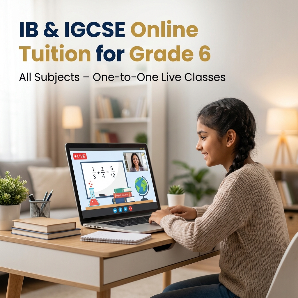 One to one online tuition for class 6 for IB & IGCSE hybrid curriculum on all subjects