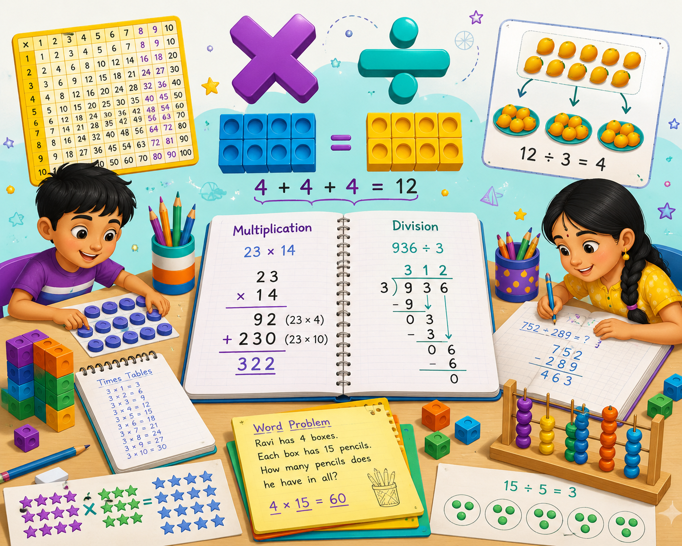 Additions and subtraction of class 4 math