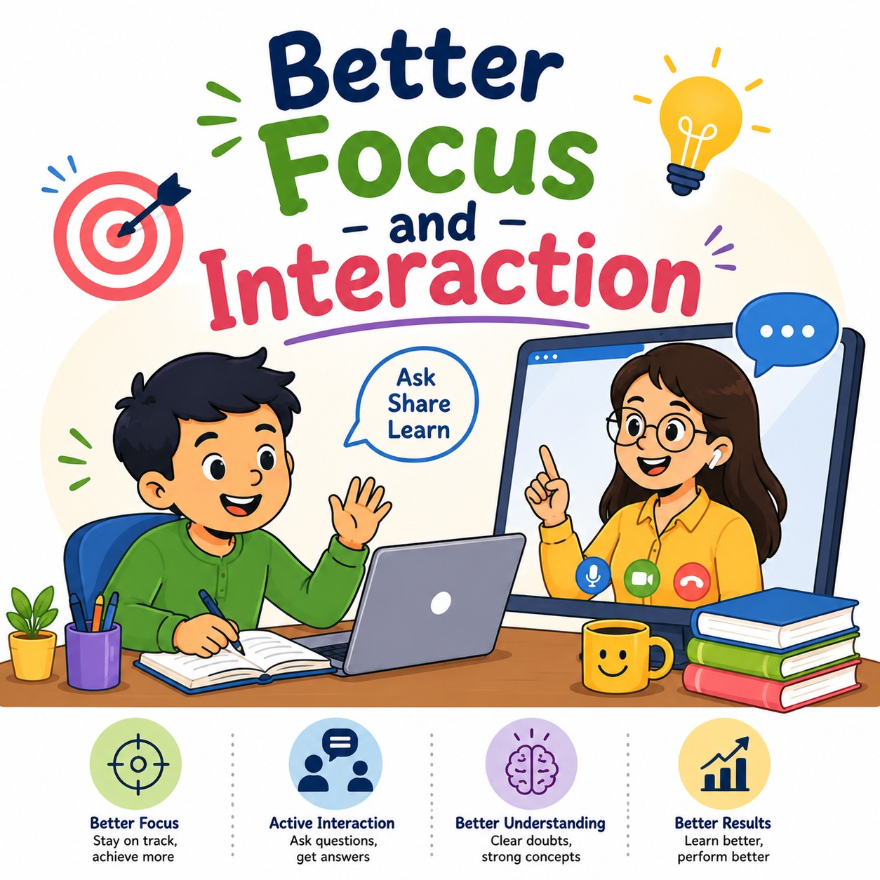 Better Focus and Interaction in one-to-one online class of class 10 Maths tuition