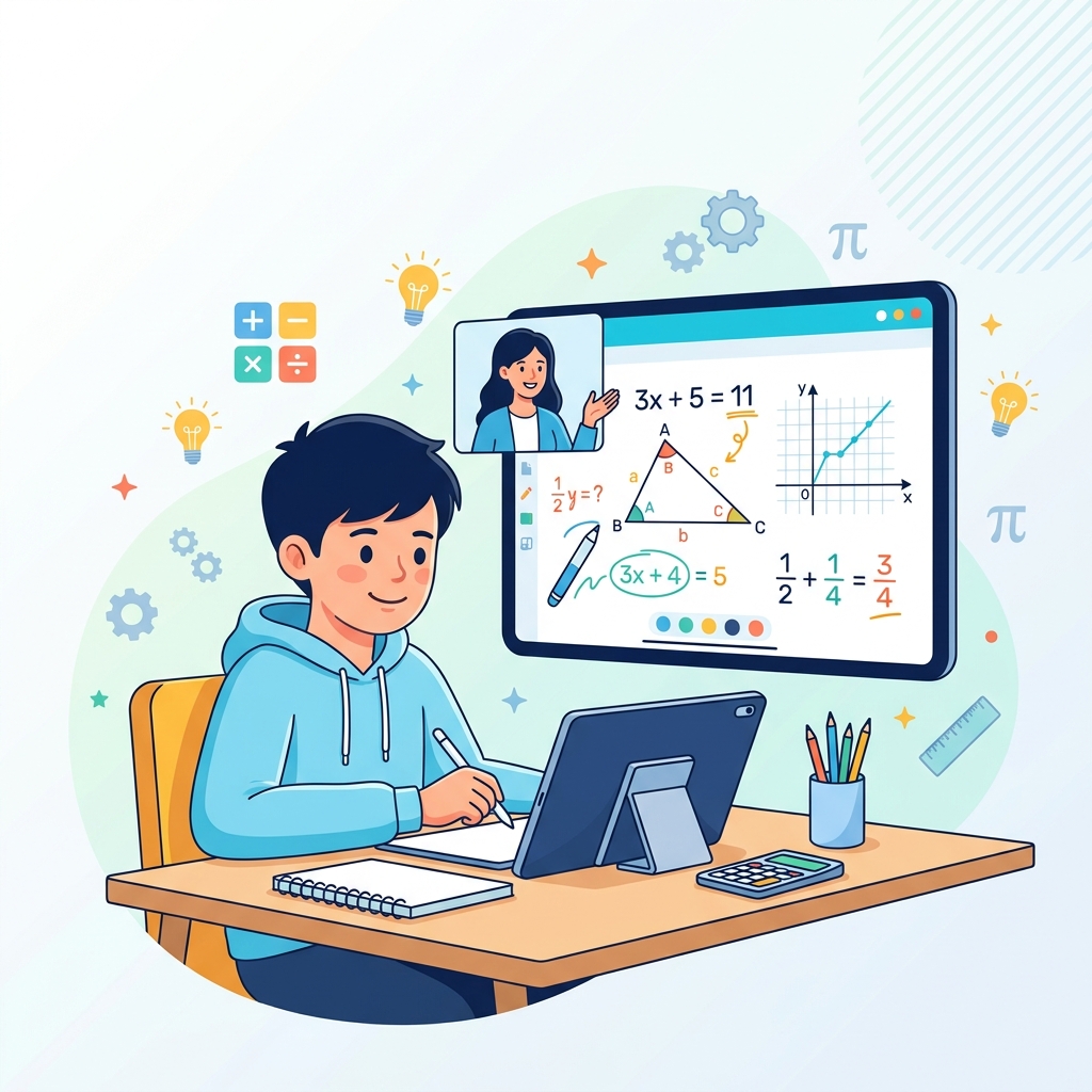 Digital Whiteboard Teaching for online math classes for class 5