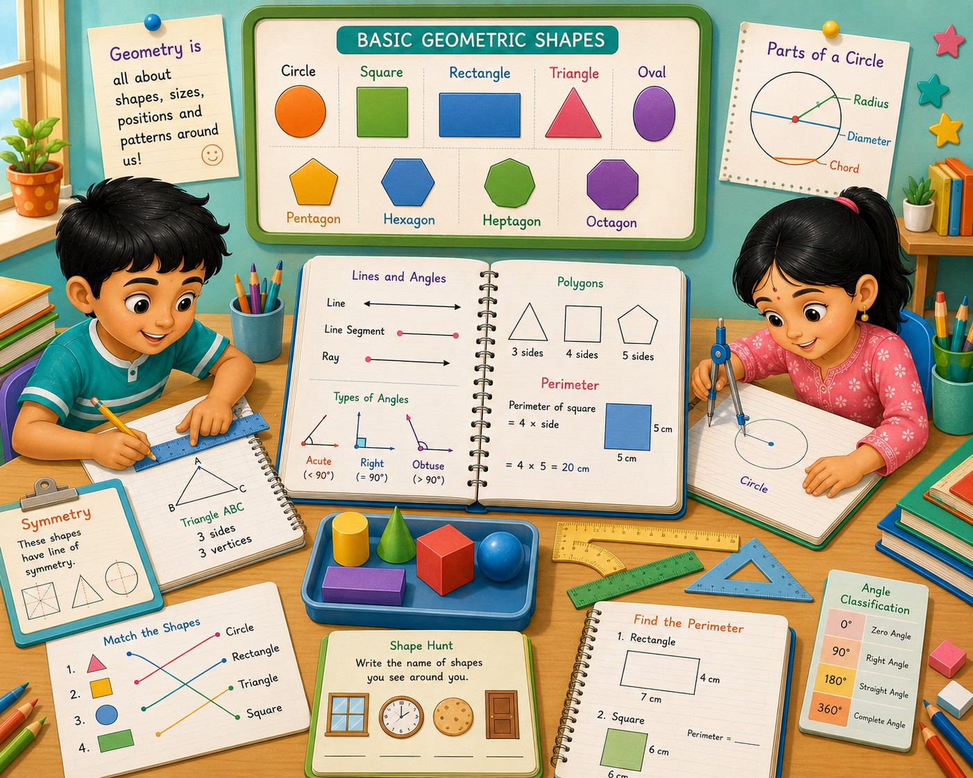 Geometry concept for class 4 from mathematics