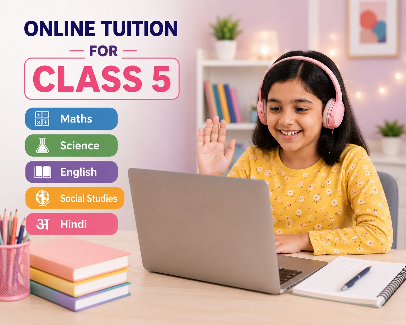 One-to-one online tuition for class 5