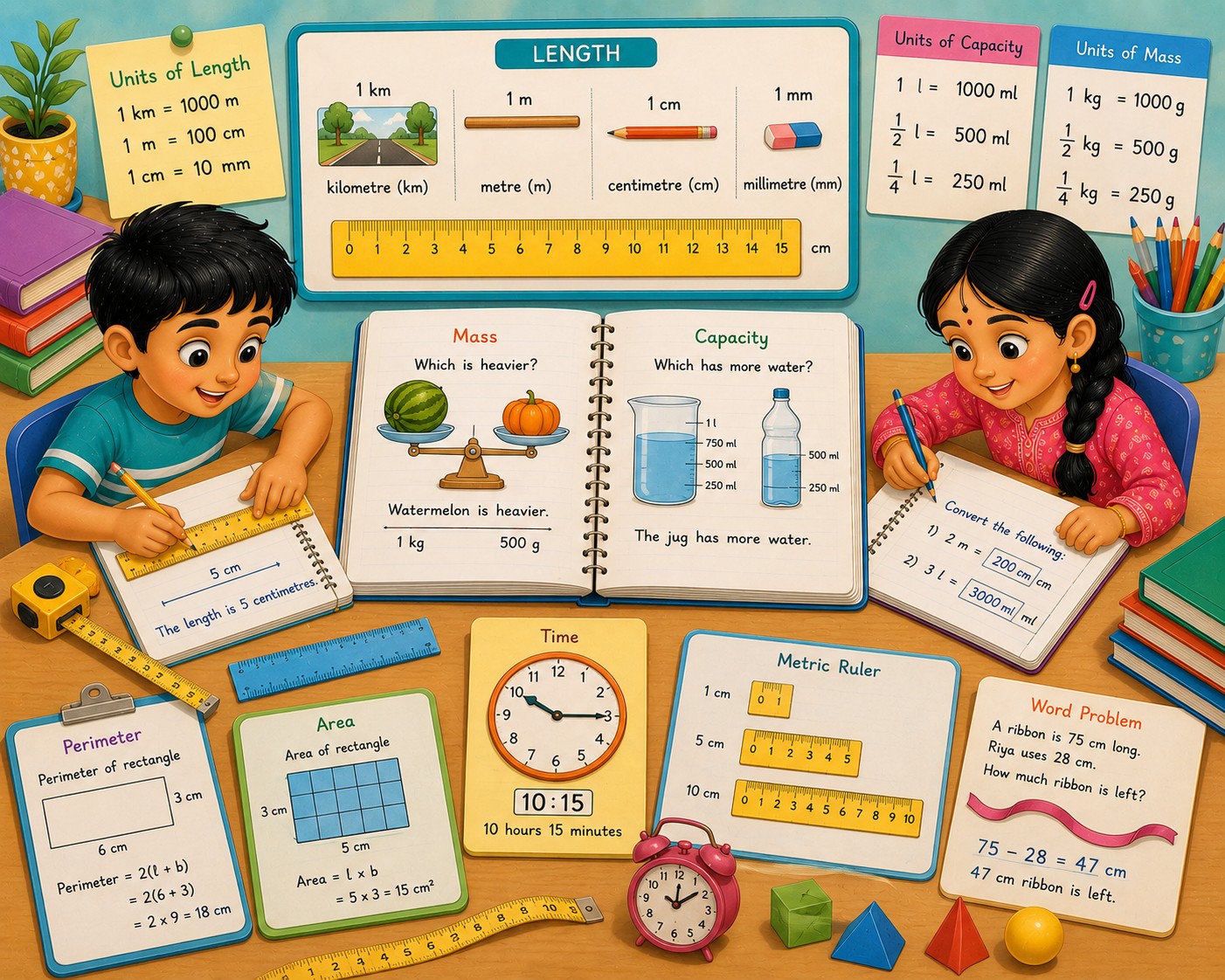 Measurement concept from class 4 from math