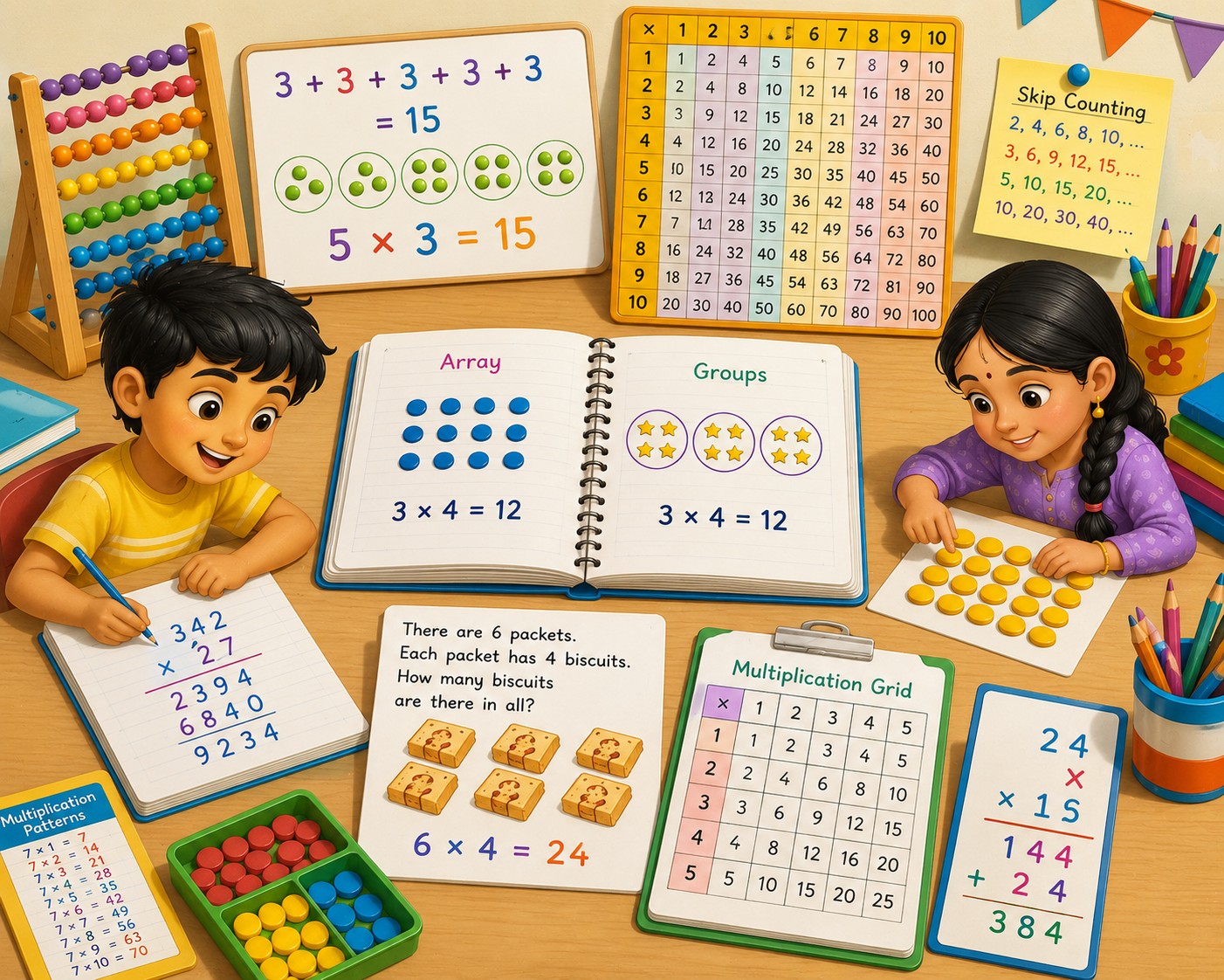 Multiplication concept of class 4 Math