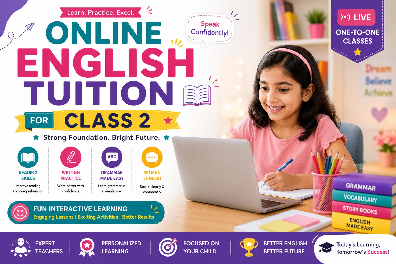 Online English tuition for class 2