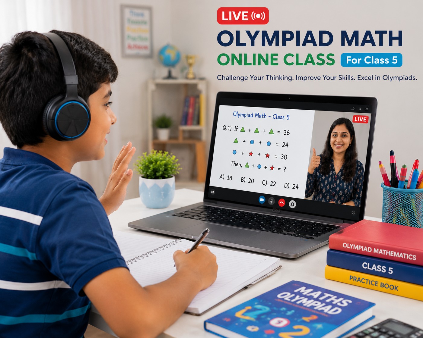 Online Math classes for class 5 on Olympiad examination preparation