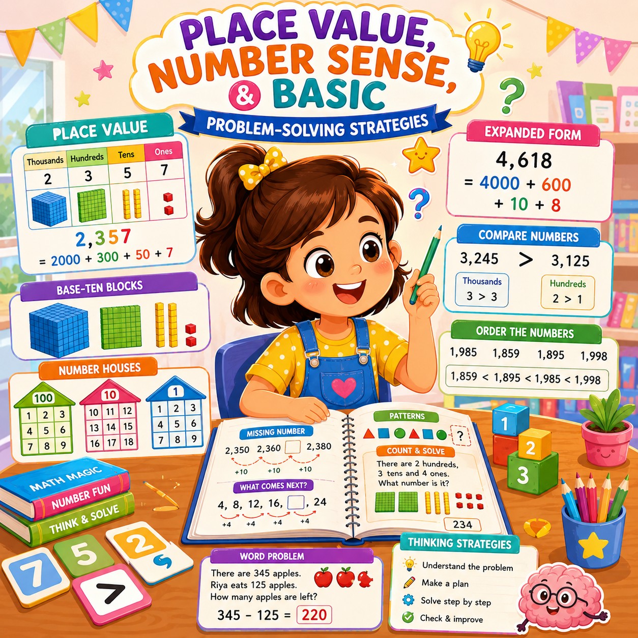 Place valure , number sense learning from grade 3 math class online
