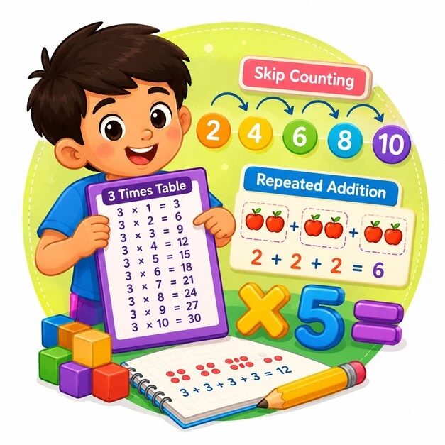 Multiplication chapter learning from Online Maths classes for class 3