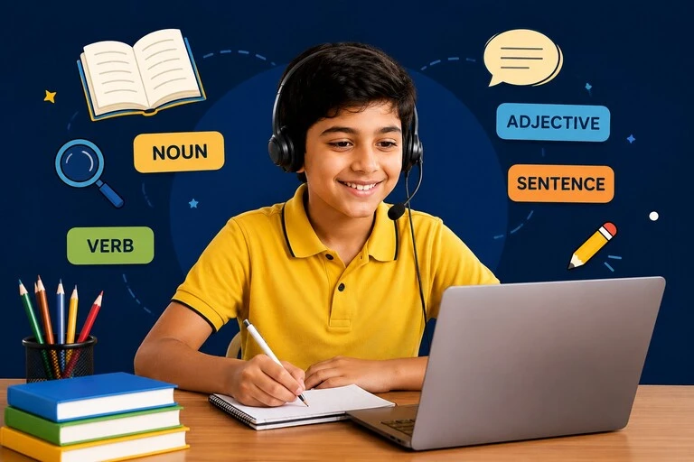 Online English grammar tuition for class 5